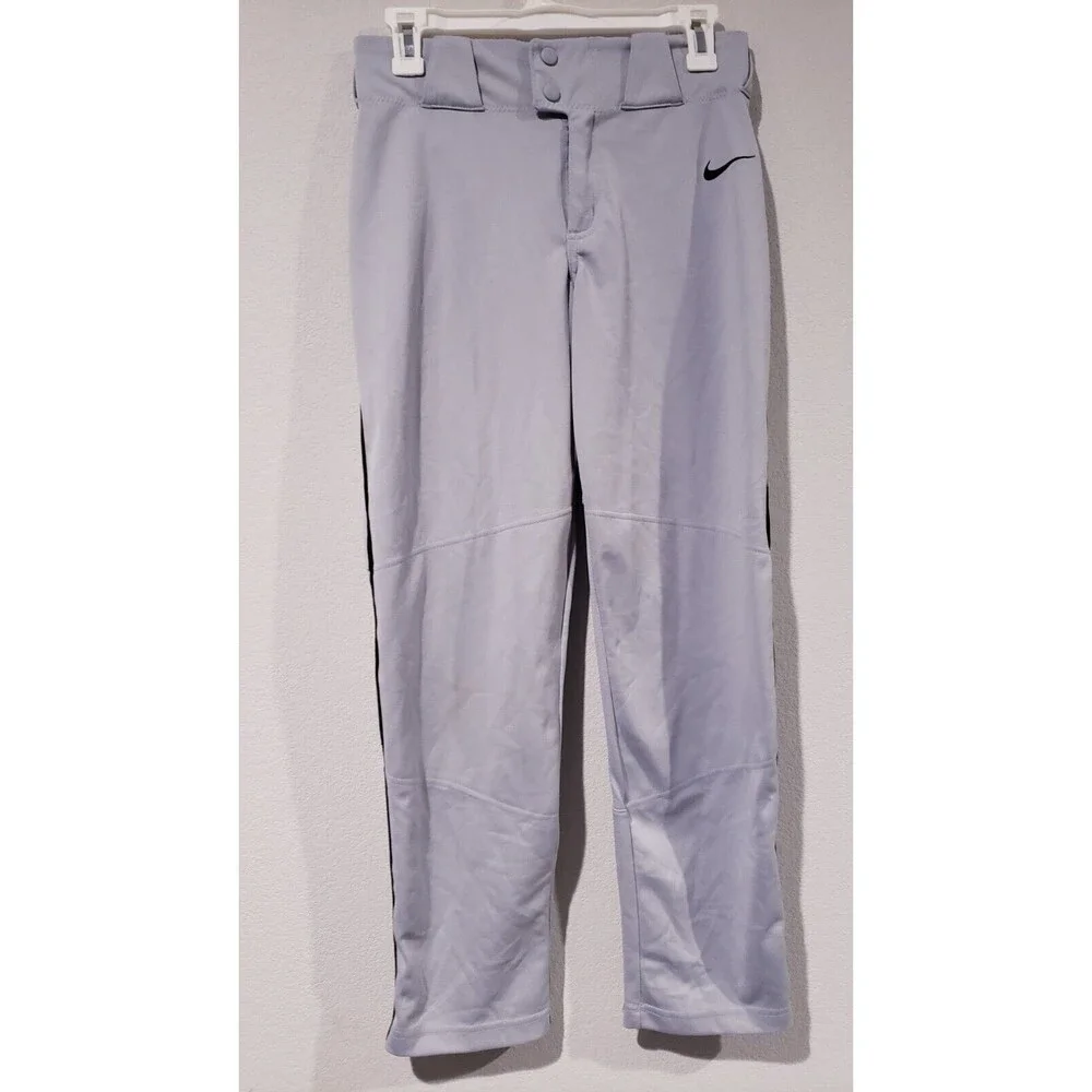 NIKE LongBall Grey Piped Long Hemmed Baseball Softball Pants Mens Size XL